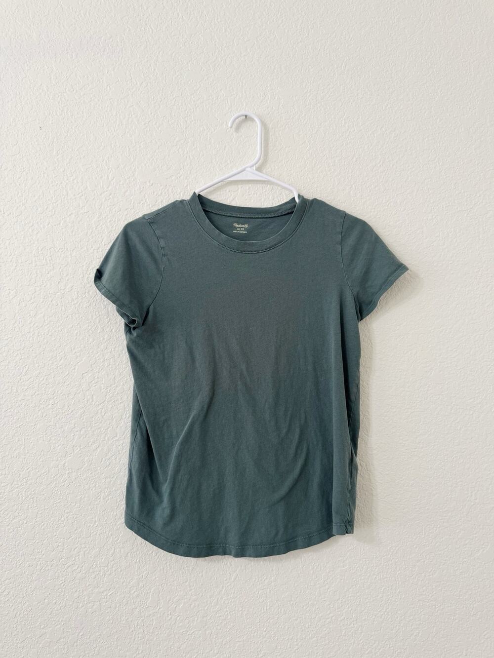 Madewell Northside Vintage Tee Dark Green 100% Cotton Size XS